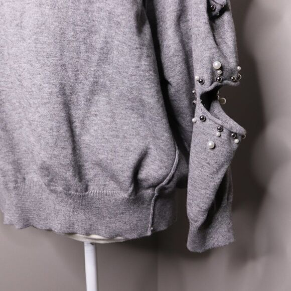Elan Cutout Embellished Pullover Sweater - Picture 4 of 7